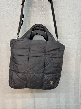 WESTBRONCO small Crossbody puffer black purse with handles